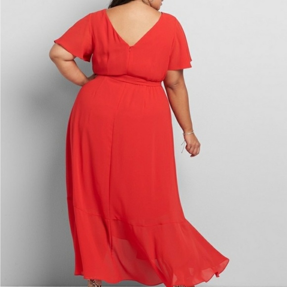 🔥💃Lane Bryant RED flutter sleeve dress💃 Size 14 - Picture 2 of 7